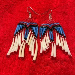 Native American hand beaded earrings